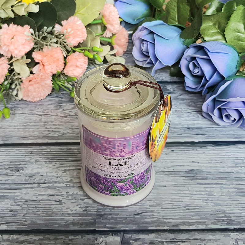 Nến thơm lọ thủy tinh oải hương không khói Ecolife - Aroma Candles Lavender Jar