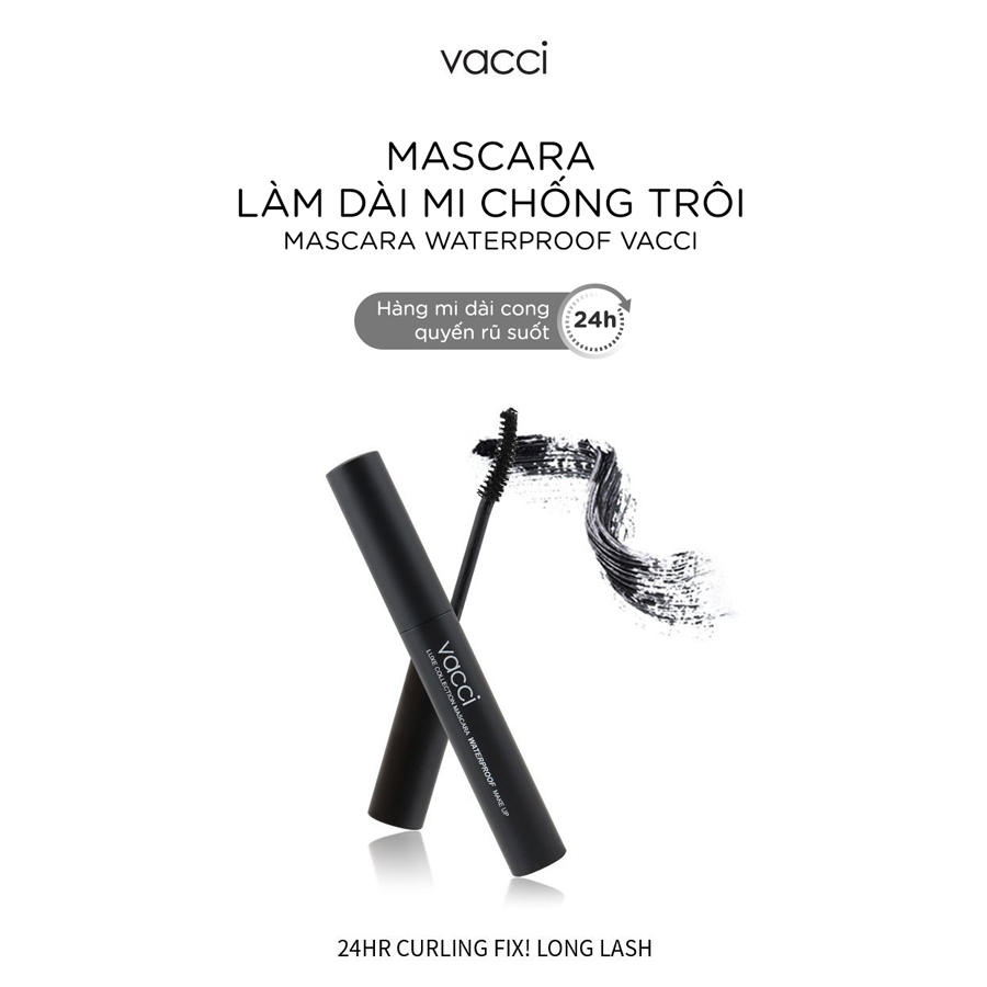 MASCARA VACCI - NỐI DÀI, DÀY MI, KHÔNG LEM KHÔNG TRÔI TRONG NƯỚC - LUXE COLLECTION MASCARA WATERPROOF