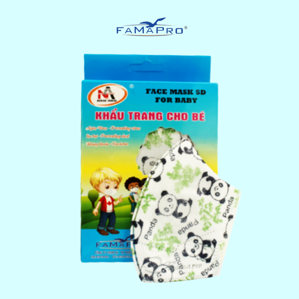 [HỘP - FAMAPRO 5D BABY] - khẩu trang y tế trẻ em kháng khuẩn 3 lớp Famapro 5D Baby (10 cái/ hộp) - 1 HỘP