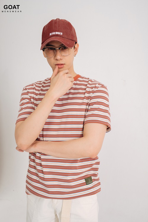 Áo Thun Nam Sọc Ngang Tay Ngắn Trẻ Trung GOAT MENSWEAR