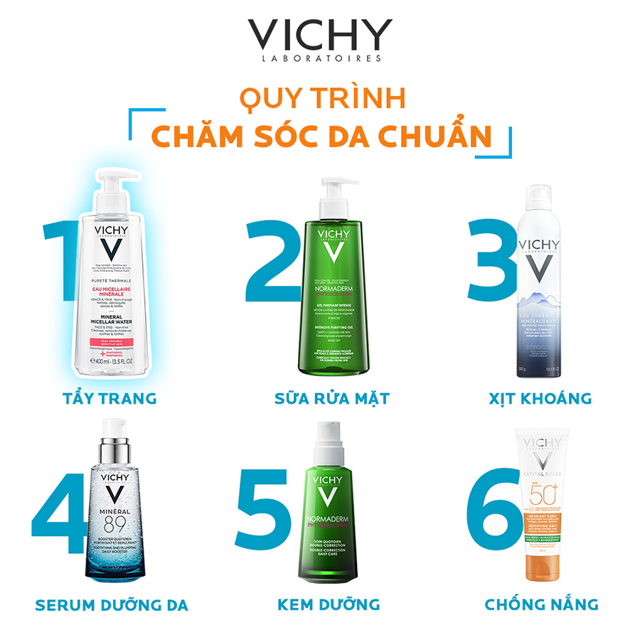 Nước Tẩy Trang Dành Cho Da Nhạy Cảm Vichy Mineral Micellar Water Sensitive 200Ml