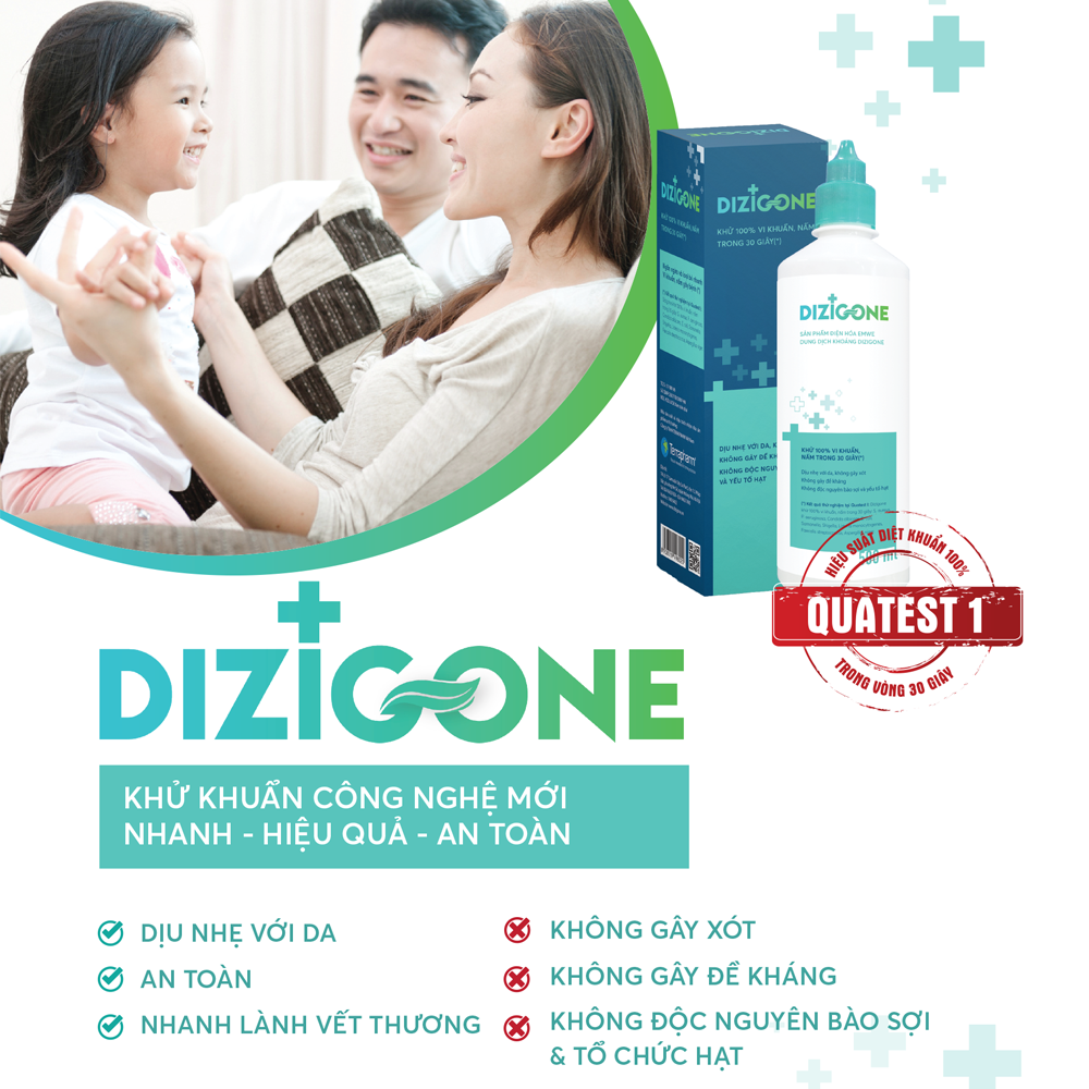 Dung dịch kháng khuẩn DIZIGONE 500ml: Chăm sóc tổn thương lành nhanh, không đau xót, tái tạo da, ngăn ngừa sẹo