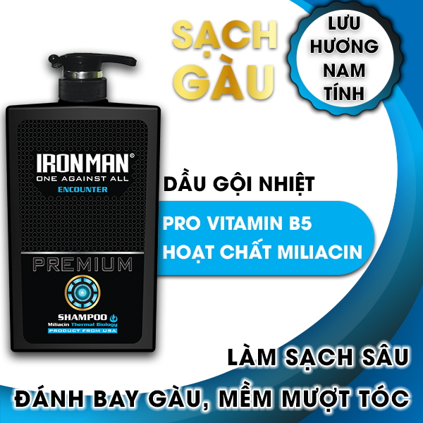 Dầu gội hương nước hoa nam Ironman Encounter + sữa tắm hương nước hoa nam dành cho da nhờn mụn Ironman Encounter 650g