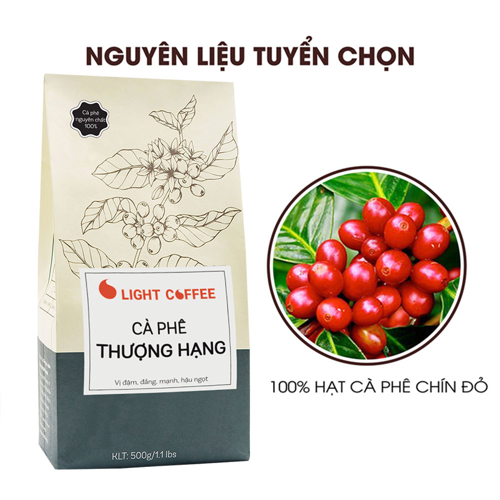 Cà phê rang xay Thượng hạng Light coffee vị đậm, đắng mạnh, hậu ngọt - 500g