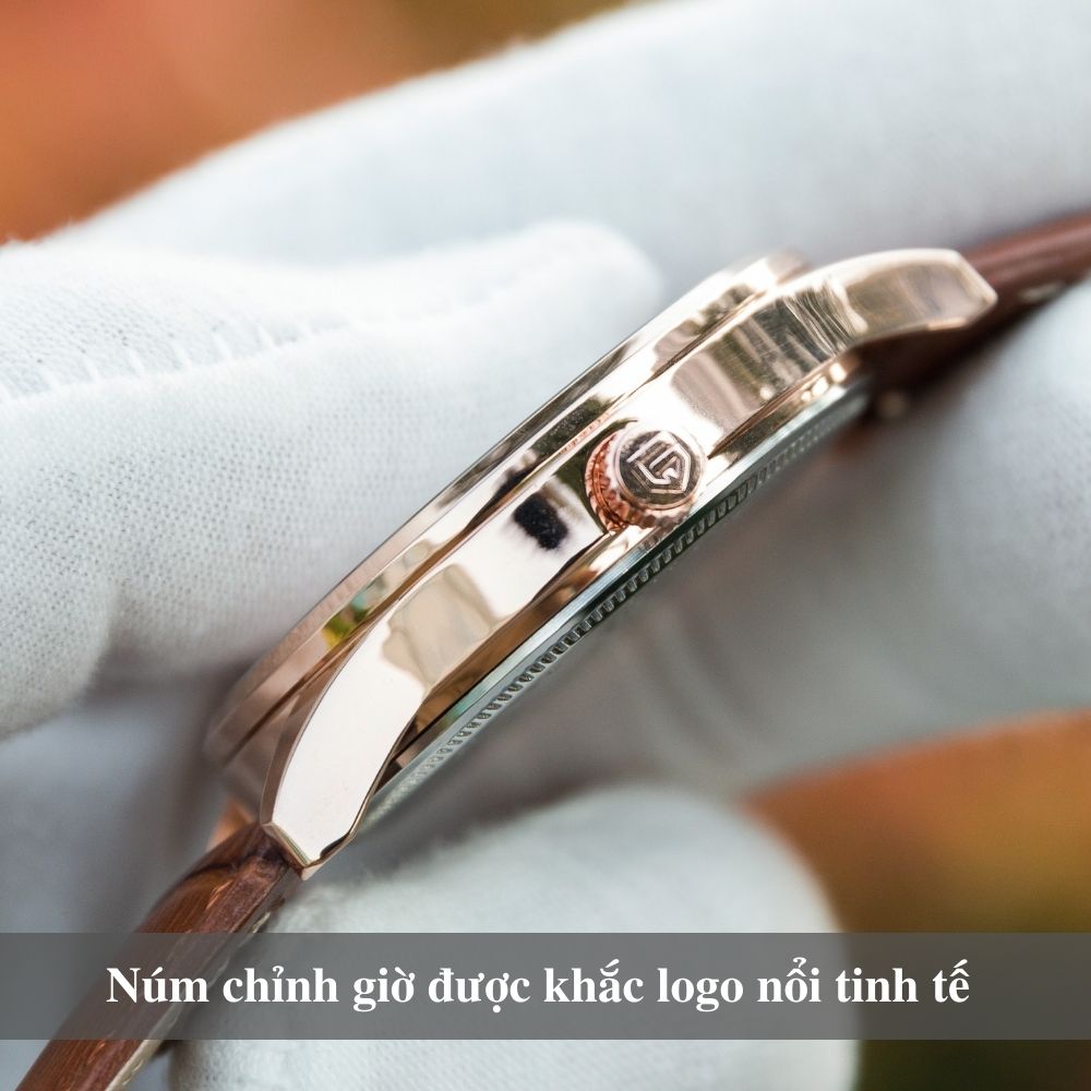 Đồng hồ nam PAGINI cao cấp dây da thật mặt tròn – Mặt kính chống xước - PA16688