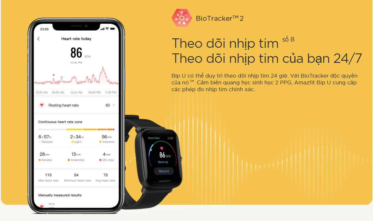 Đồng Hồ Thông Minh Amazfit Bip U - Hàng Chính Hãng