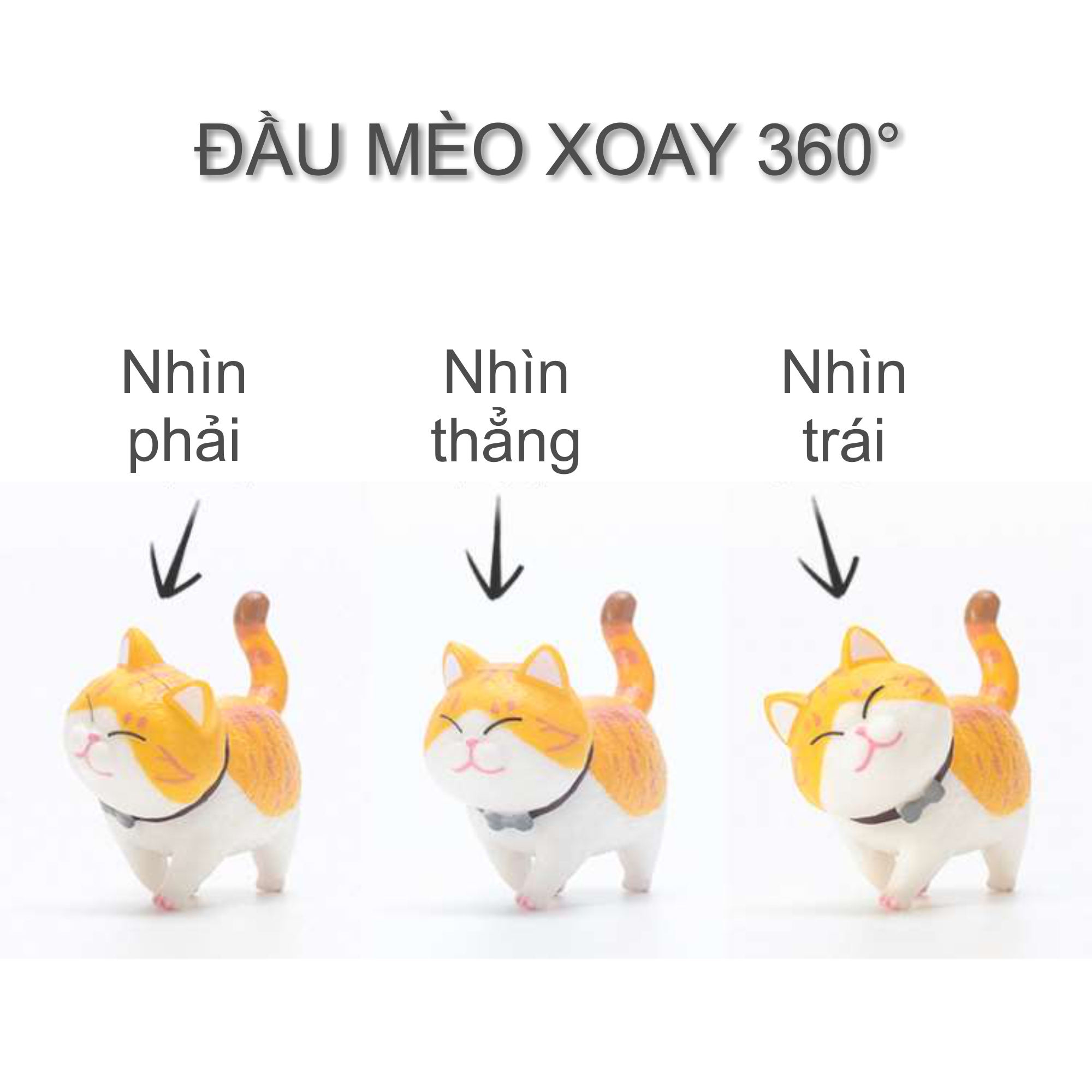 Mèo mô hình trang trí táp lô xe hơi, tiểu cảnh, bàn học, bàn làm việc siêu cute (bộ 9 con) - Mẫu 1