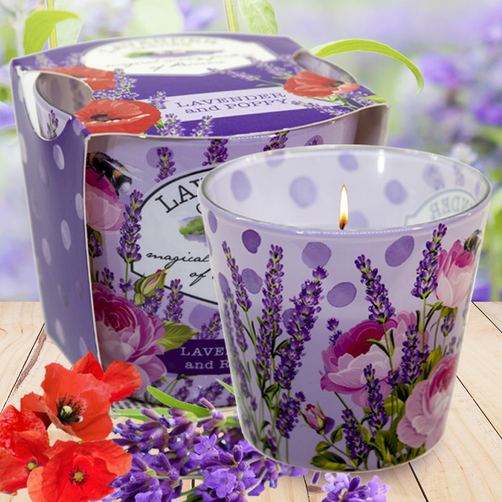 Ly nến thơm tinh dầu Bartek Lavender Garden 115g QT028229 - vườn hoa oải hương (giao mẫu ngẫu nhiên)