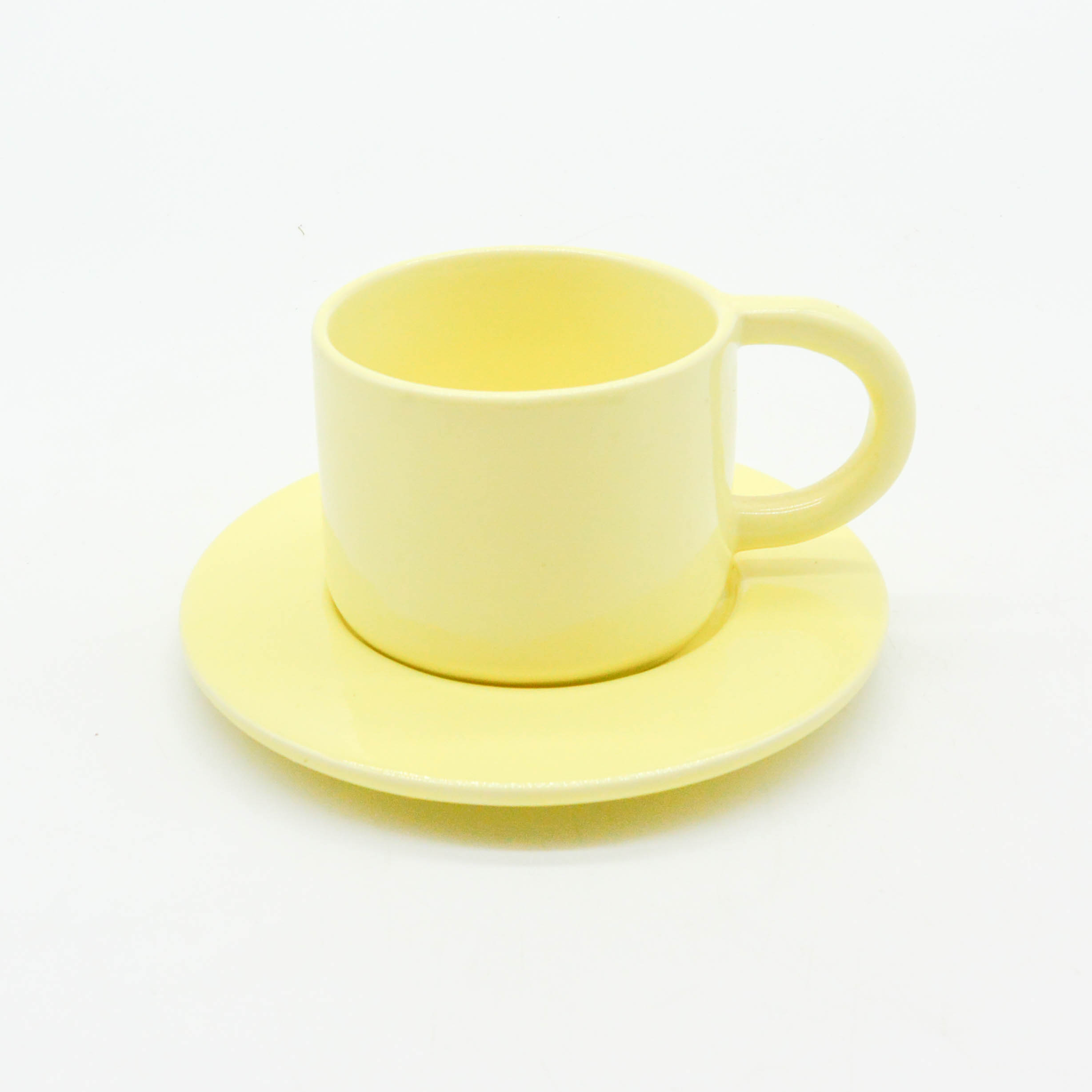 Bộ Ly Cà-Phê Morning 03 + Dĩa Lót Bằng Sứ Cao Cấp Minh Tiến - Màu Pastel