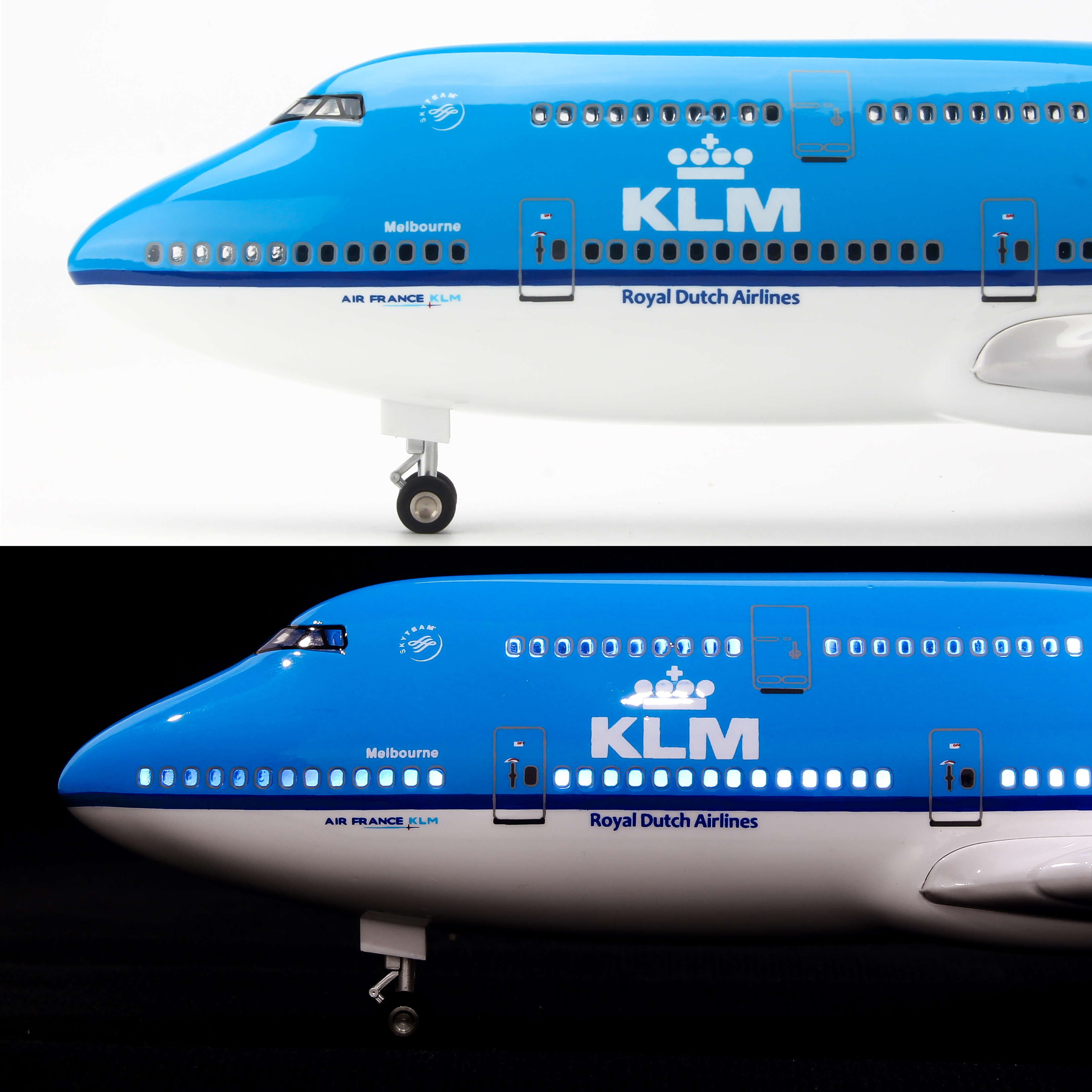 MÔ HÌNH MÁY BAY B747 KLM 47CM EVERFLY (LED)