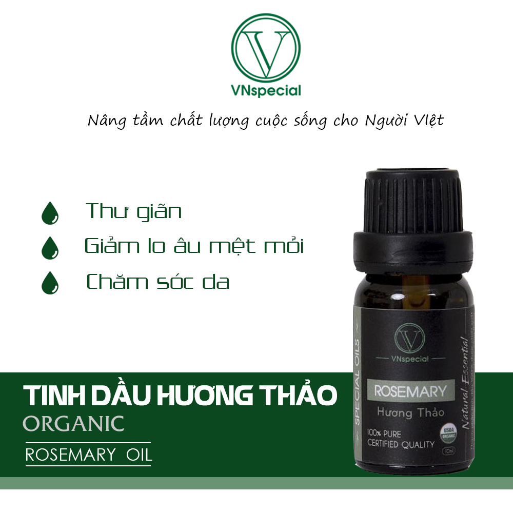 Tinh Dầu Hữu Cơ Hương Thảo| Organic Rosemary Oil | Tinh dầu Nhập Khẩu USDA - Vnspecial Oils (10ml)