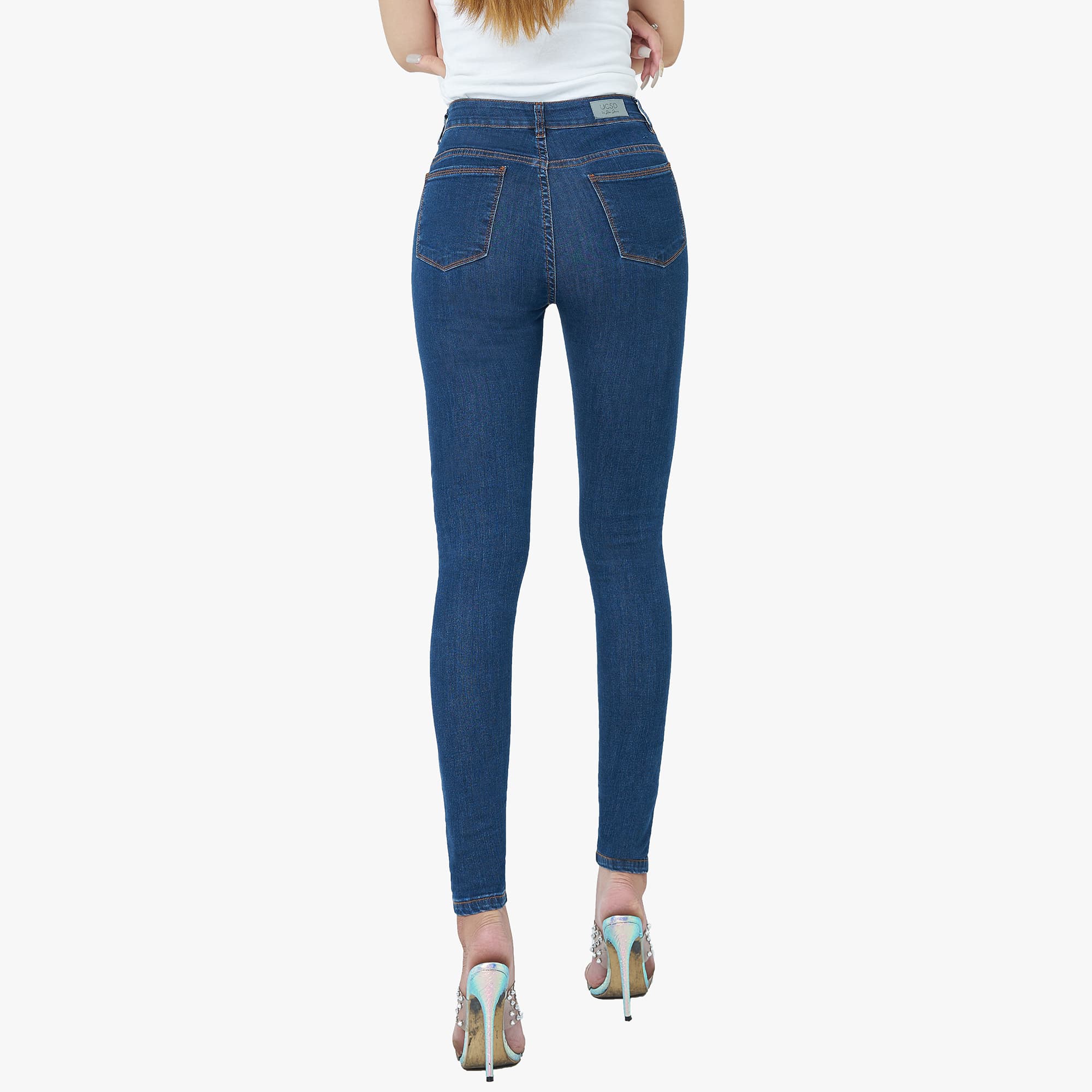 Quần Jeans Pha Sợi Cà Phê Aaa Jeans Dáng Skinny lưng cao  - UCSD COFFEE