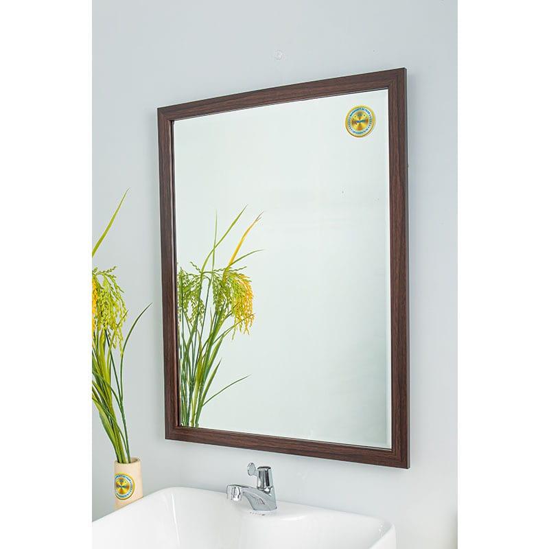 [KIBATH] Gương soi khung viền 3cm vân gỗ đậm KT 50x65 cm