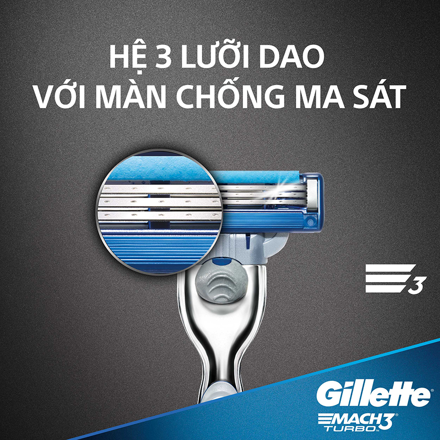 Lưỡi Dao Cạo GILLETTE Mach3 Turbo Vỉ 4 Lưỡi