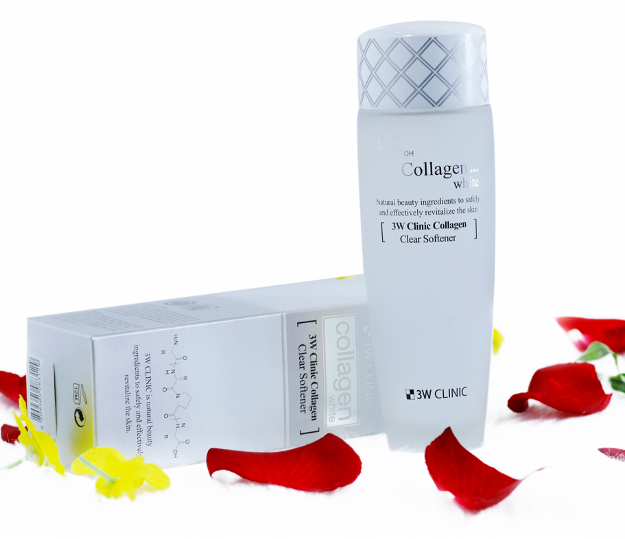 Bộ dưỡng trắng da - Bộ dưỡng da chiết xuất từ Collagen 3W CLINIC Hàn Quốc [Nước Hoa Hồng + Sữa Dưỡng]