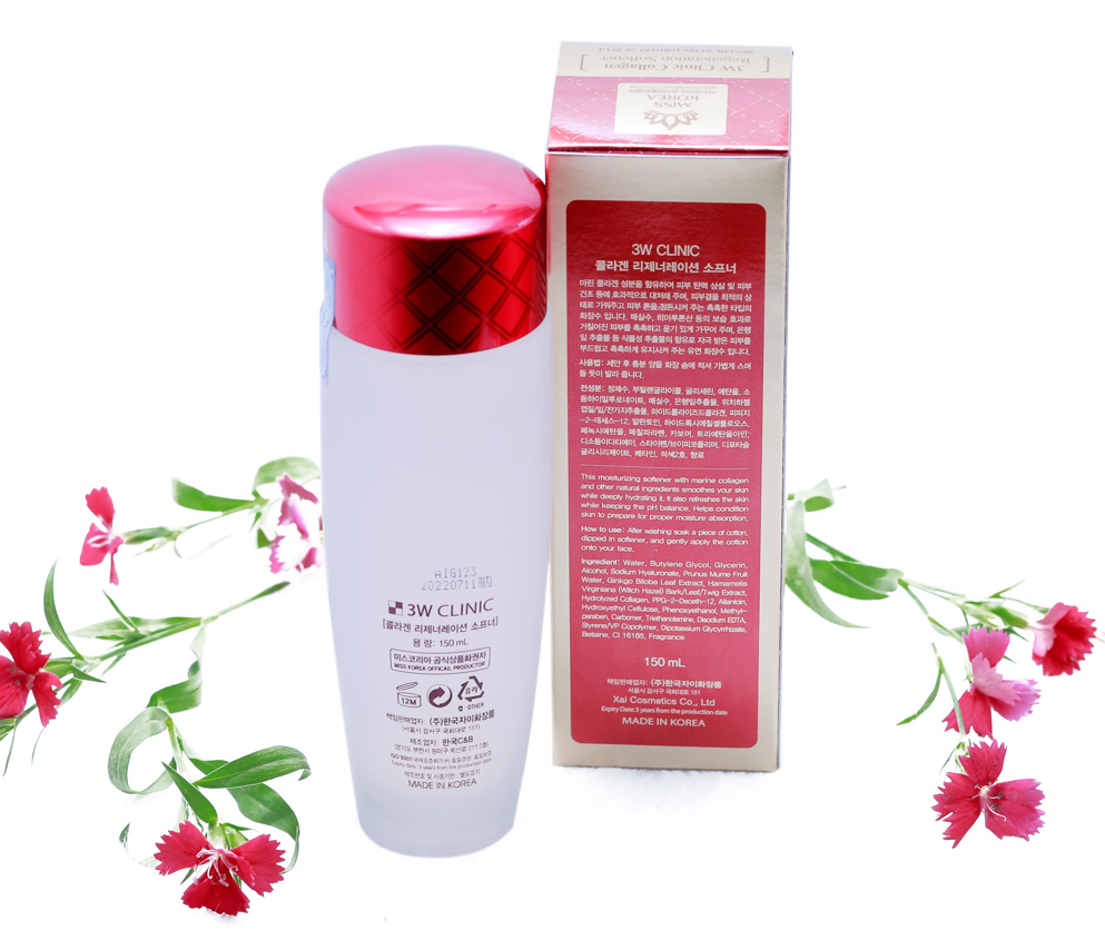 Nước hoa hồng dưỡng da săn chắc chống lão hóa Collagen 3W CLINIC Hàn Quốc 150ml