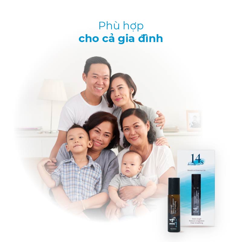 Tinh dầu lăn 14S Breathe In 10ml -  hỗ trợ hô hấp, sát khuẩn Breathe In