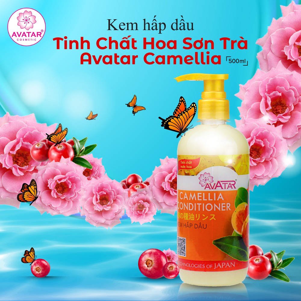 Kem hấp dầu Avatar tinh chất Sơn Trà Camellia 500ml-Kích thích mọc tóc nuôi dưỡng mái tóc bồng bềnh