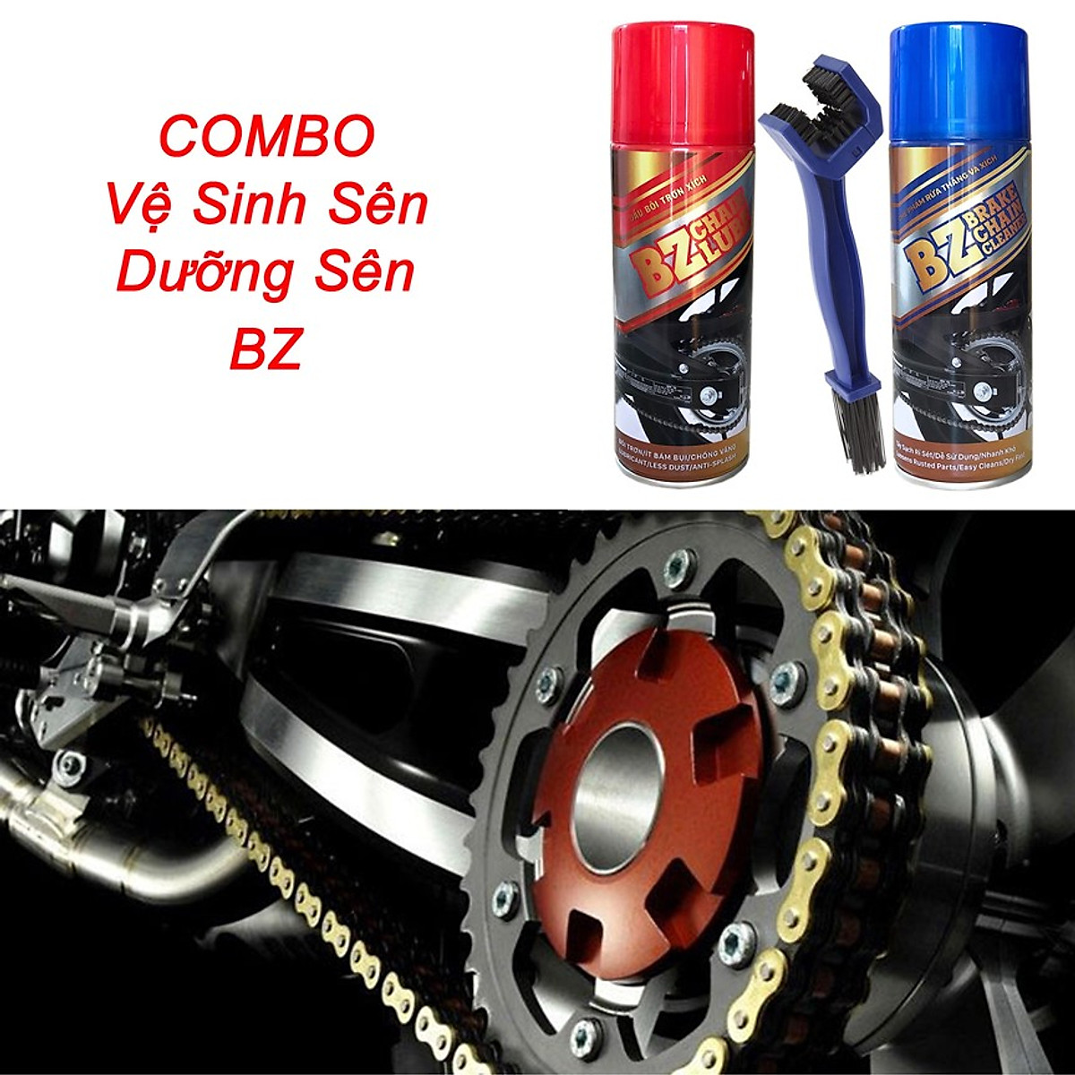 Combo Vệ Sinh Sên - Dưỡng sên BZ kèm bàn chải vệ sinh sên