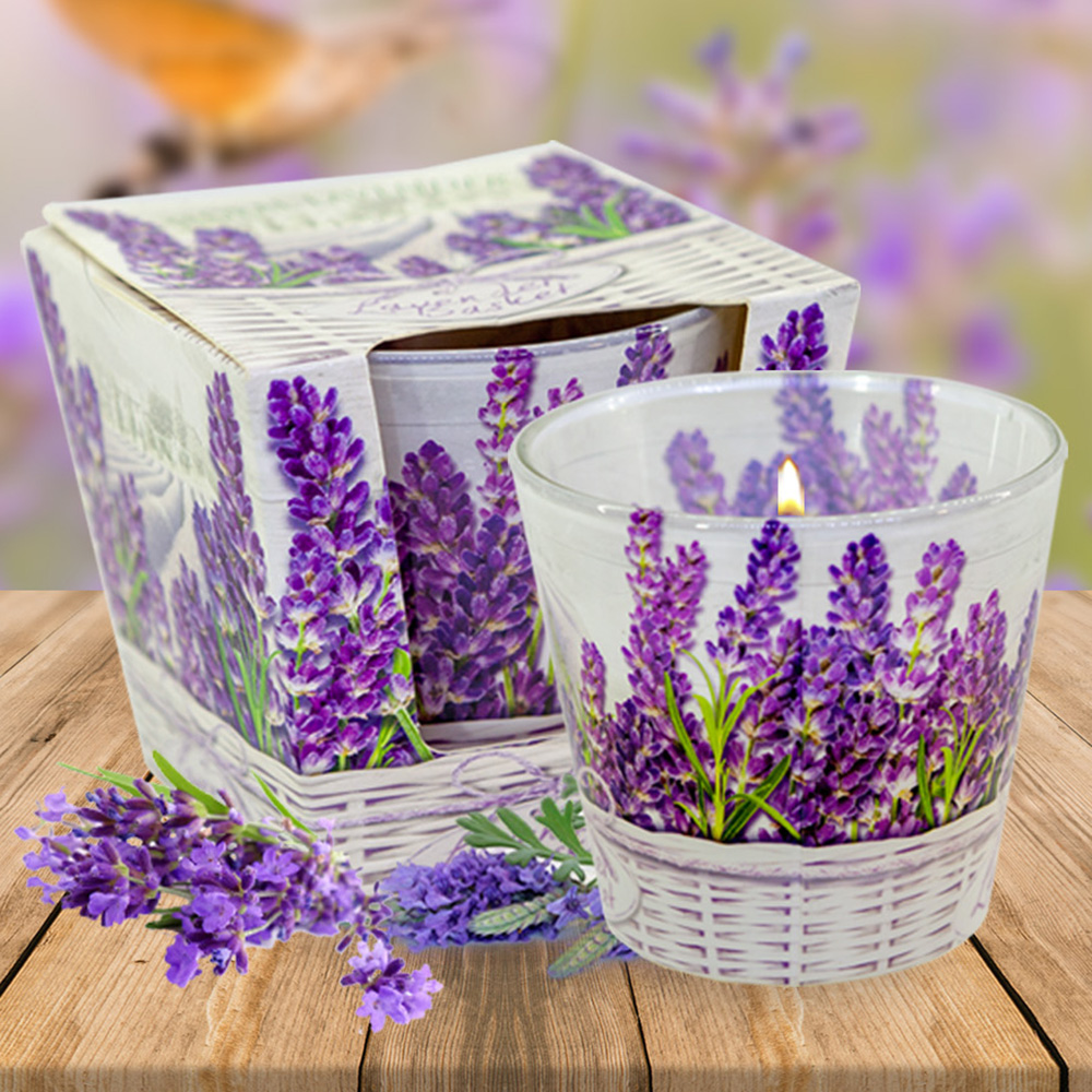 Ly nến thơm tinh dầu Bartek Lavender Basket 115g QT024459 - hoa oải hương (giao mẫu ngẫu nhiên)