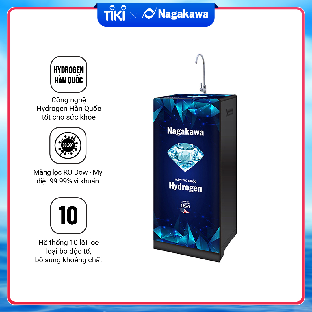 Máy Lọc Nước R.O 10 Lõi Nagakawa NAG0508FB - Xanh - Hàng Chính Hãng