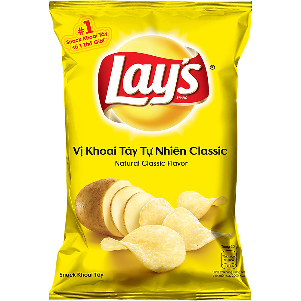 Combo 4 Lays Vị Tự Nhiên Classic 95g