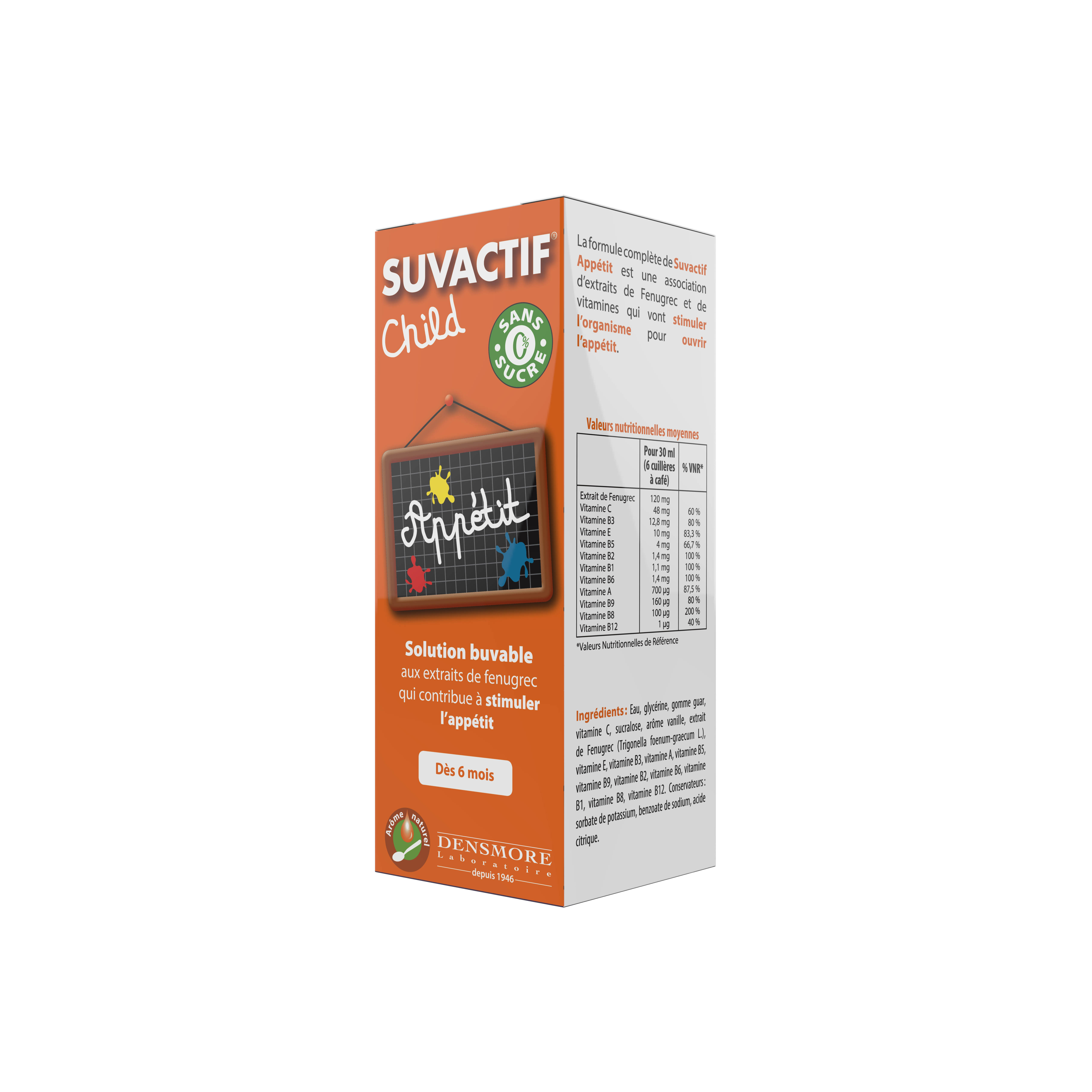 Siro Kích Thích Ăn Ngon Cho Trẻ Suvactif Appétit: Thực Phẩm Bảo Vệ Sức Khỏe Cao Cấp Từ Pháp, Bổ Sung Vitamin, Giúp Tăng Cân, Hết Biếng Ăn, Chậm Lớn, Vị Vani Dễ Uống, Đường Không Chứa Calo