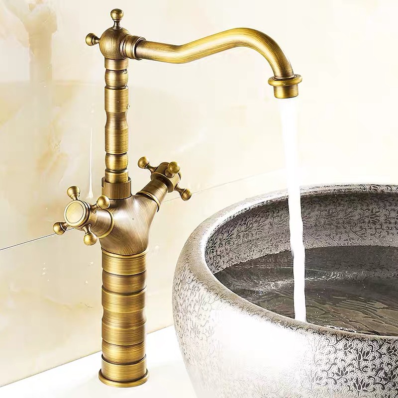 Vòi rửa lavabo đồng nghệ thuật VOI0018– Phong cách vintage độc đáo