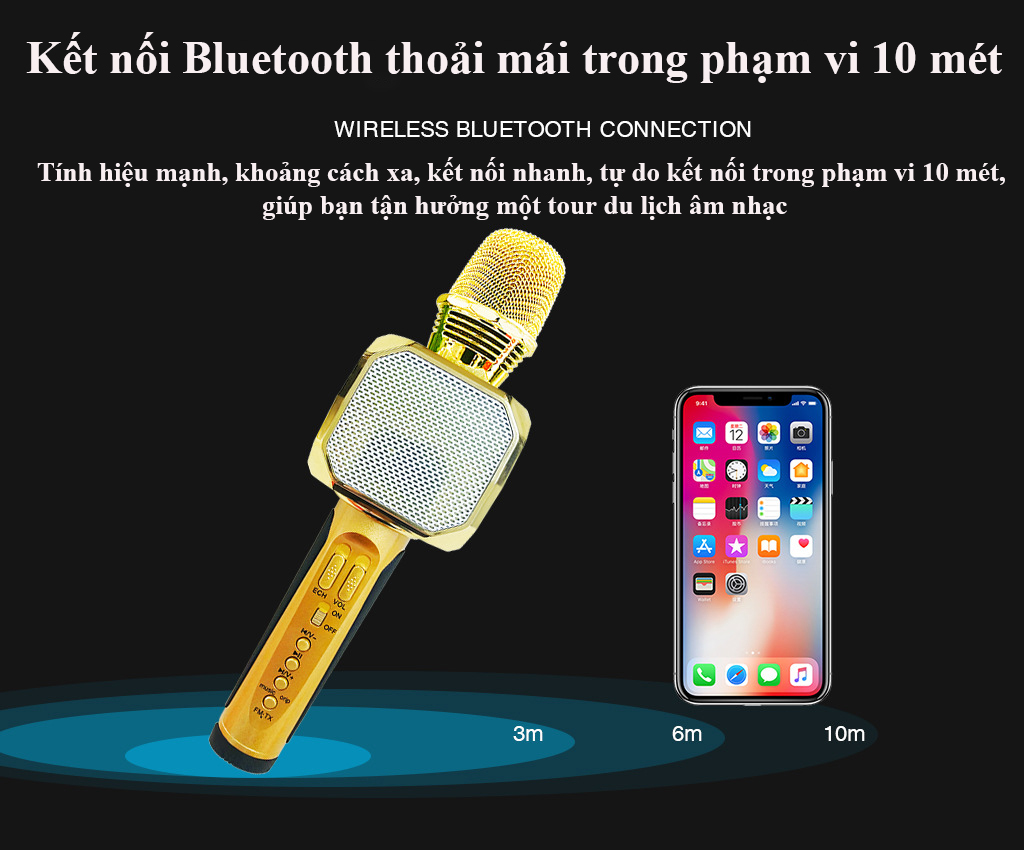 Micro SD-10 karaoke Bluetooth Có thể lưu bài và Mở nhạc - Hàng chính hãng