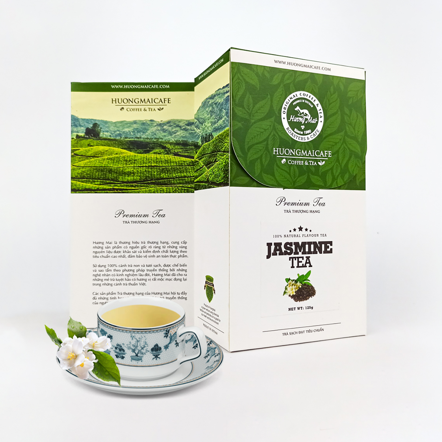 Trà Hoa Nhài Thượng Hạng Hương Mai Cafe Premium Jasmine Tea Hương Hoa Nhài Dịu Nhẹ Đặc Biệt 125g