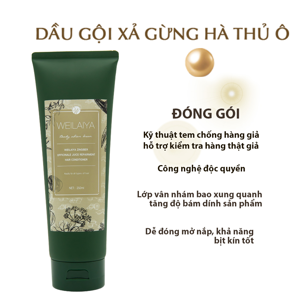 Dầu Xả Weilaiya Tinh Chất Gừng Kết Hợp Hà Thủ Ô Organic Cao Cấp hỗ trợ điều trị Rụng Tóc, Kích Thích Mọc Tóc Giảm Tóc Gãy Rụng, Dành Cho Loại Tóc Hư Tổn Xơ Gãy (200ml) - Sản phẩm chính hãng