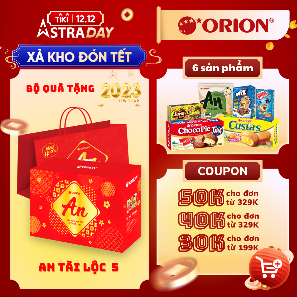 [QUÀ TẾT 2023] BỘ QUÀ TẾT ORION AN TÀI LỘC NHƯ Ý 579.3G - AN TÀI LỘC V