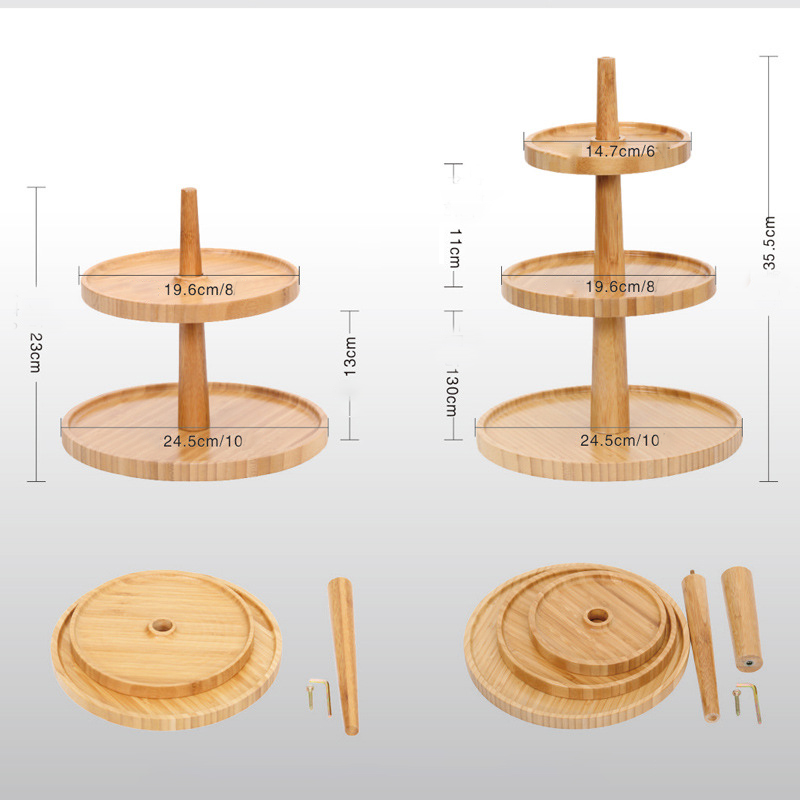 Giá kệ gỗ để bánh và hoa quả bằng gỗ Tre ghép thanh - Gỗ Tư nhiên