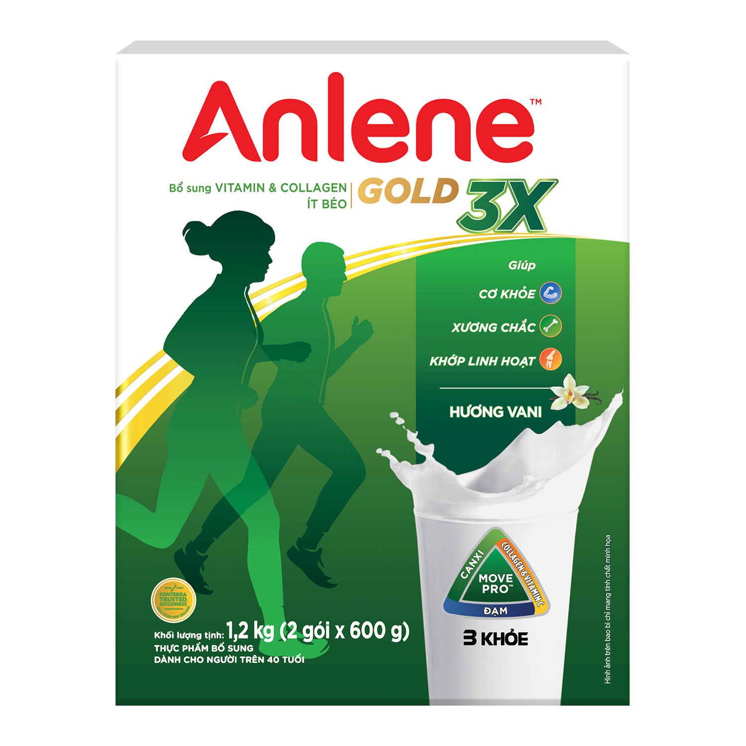Sữa Bột Anlene Gold Movepro 3X Hương Vanilla (Hộp Giấy 1,2kg)