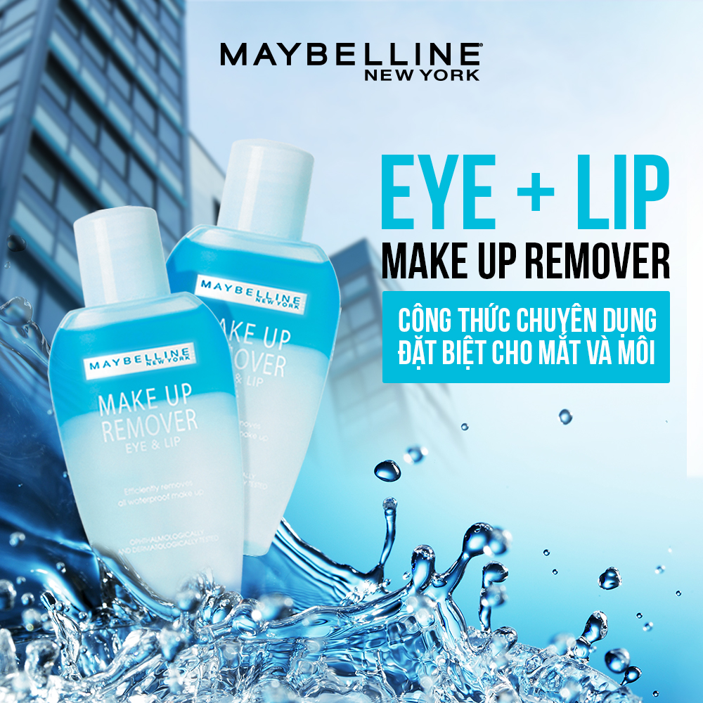 Nước Tẩy Trang Mắt Và Môi Chuyên Dụng 2 lớp Maybelline New York Eye &amp; Lip Makeup Remover 150ml