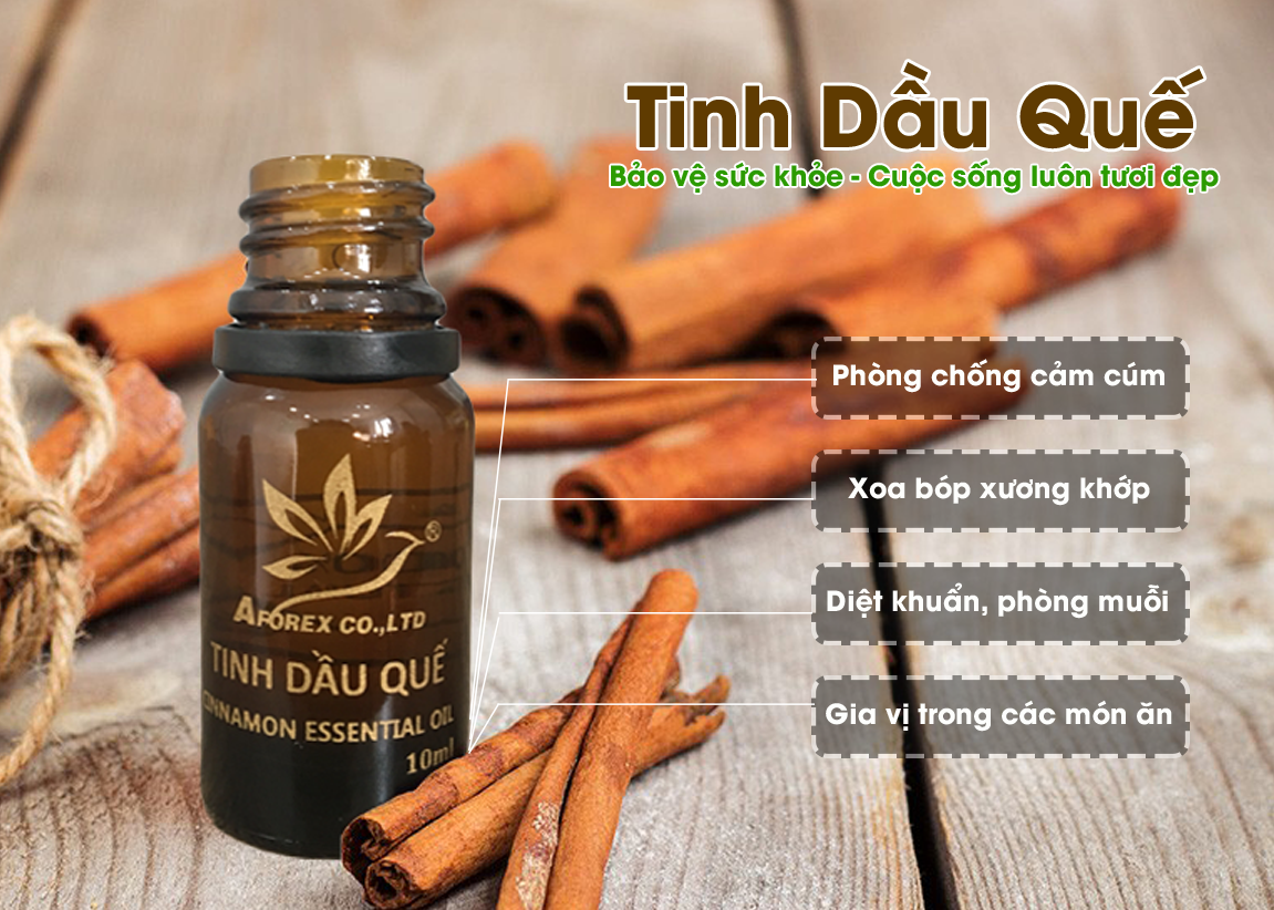 [[ Tinh Dầu Quế - 4 Trong 1: Xông, Uống, Ngâm, Thoa ]]  - Hàng Chính Hãng