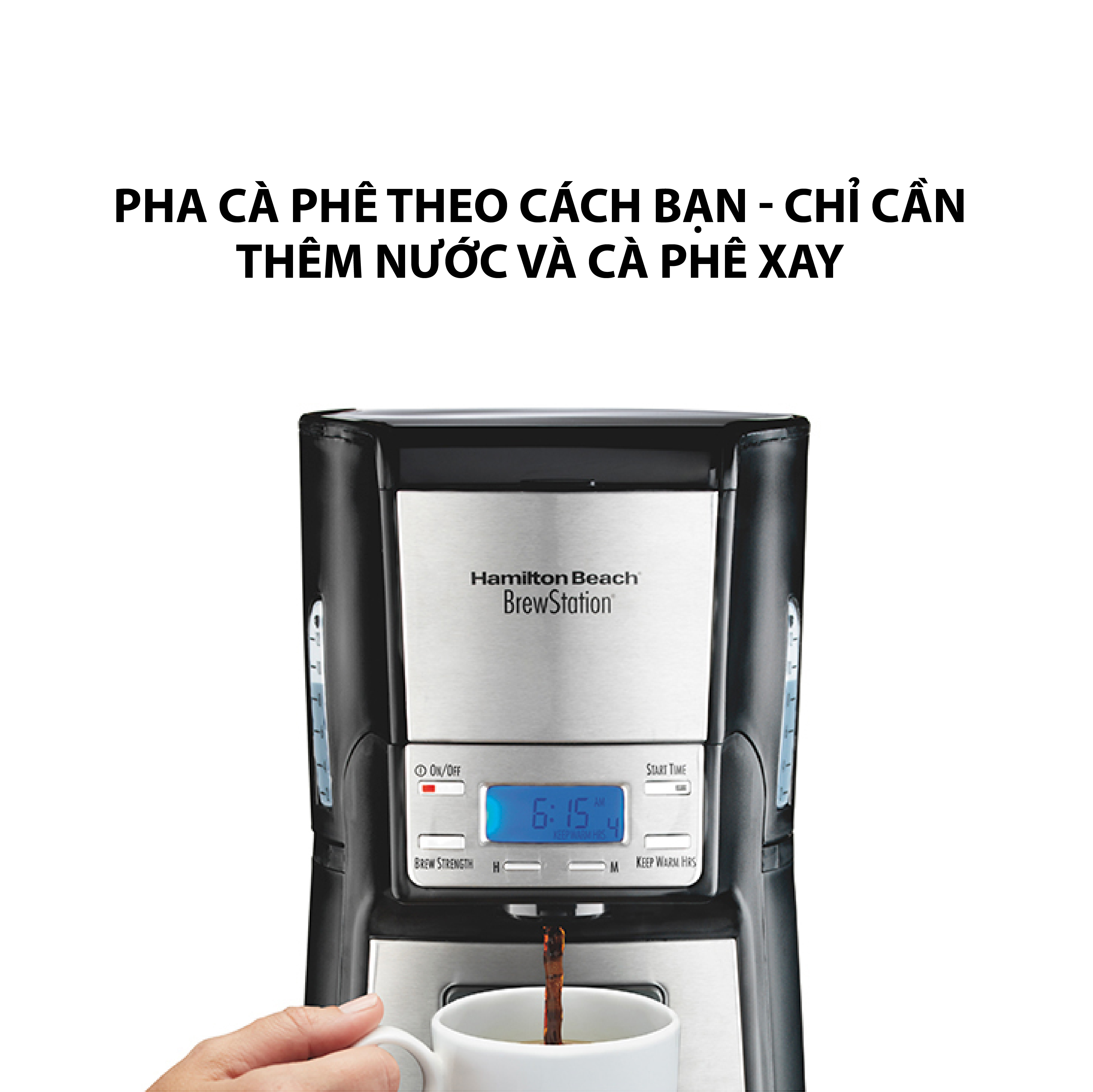 Máy Pha Cà Phê Hamilton Beach BrewStation 12 Cup - 48465-SAU - Hàng Nhập Khẩu