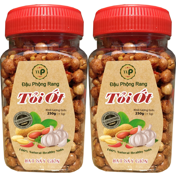 2 hũ đậu phộng tỏi ớt và 2 hũ đậu Hà Lan tỏi ớt MỖI HŨ 250G