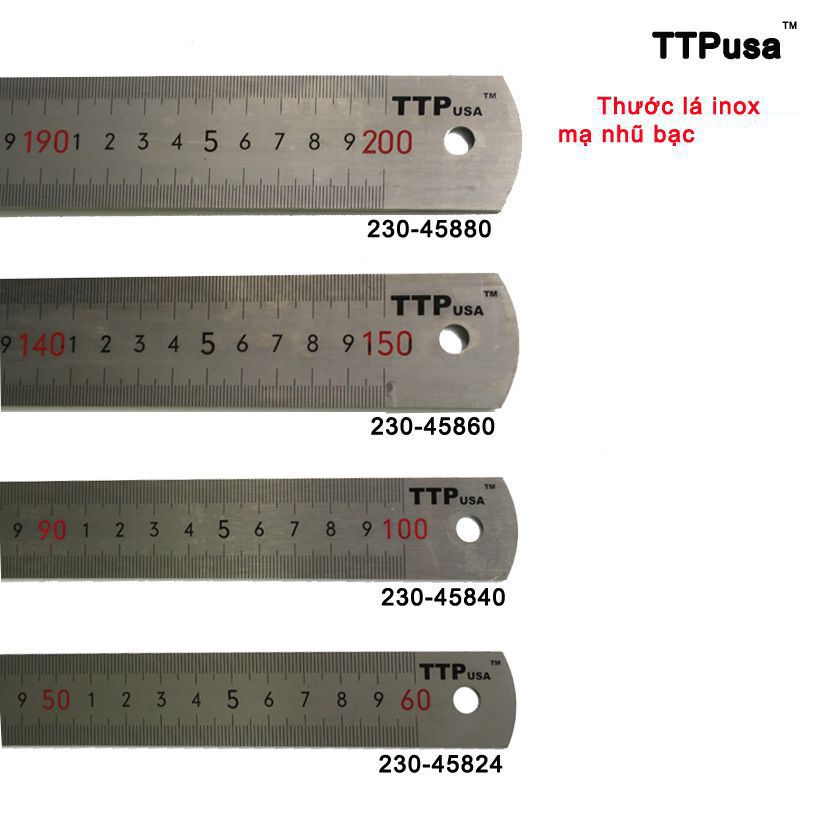 Thước lá inox nhũ bạc SUS304 TTPusa