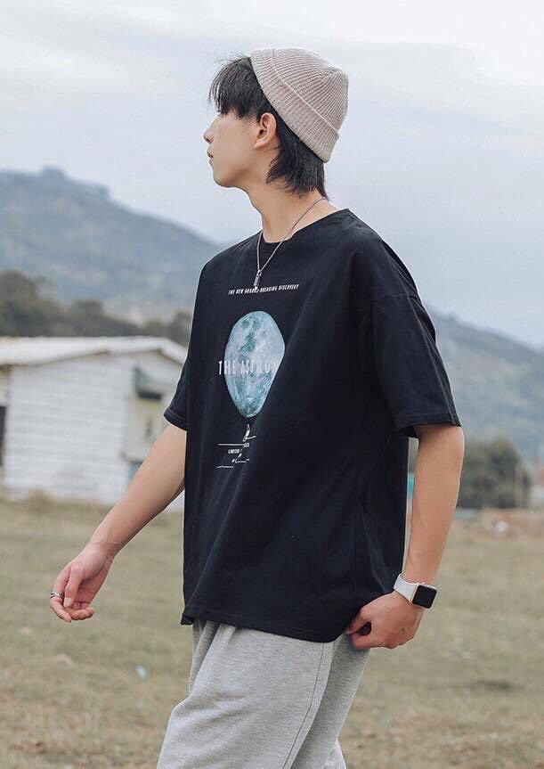 Áo thun unisex tay lỡ form rộng - áo phông trái đất