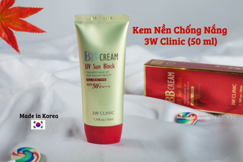 Kem nền trang điểm chống nắng 3W Clinic BB Cream Hàn Quốc 50ml