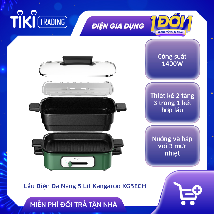 Nồi lẩu nướng đa năng Kangaroo KG5EGH - Hàng chính hãng