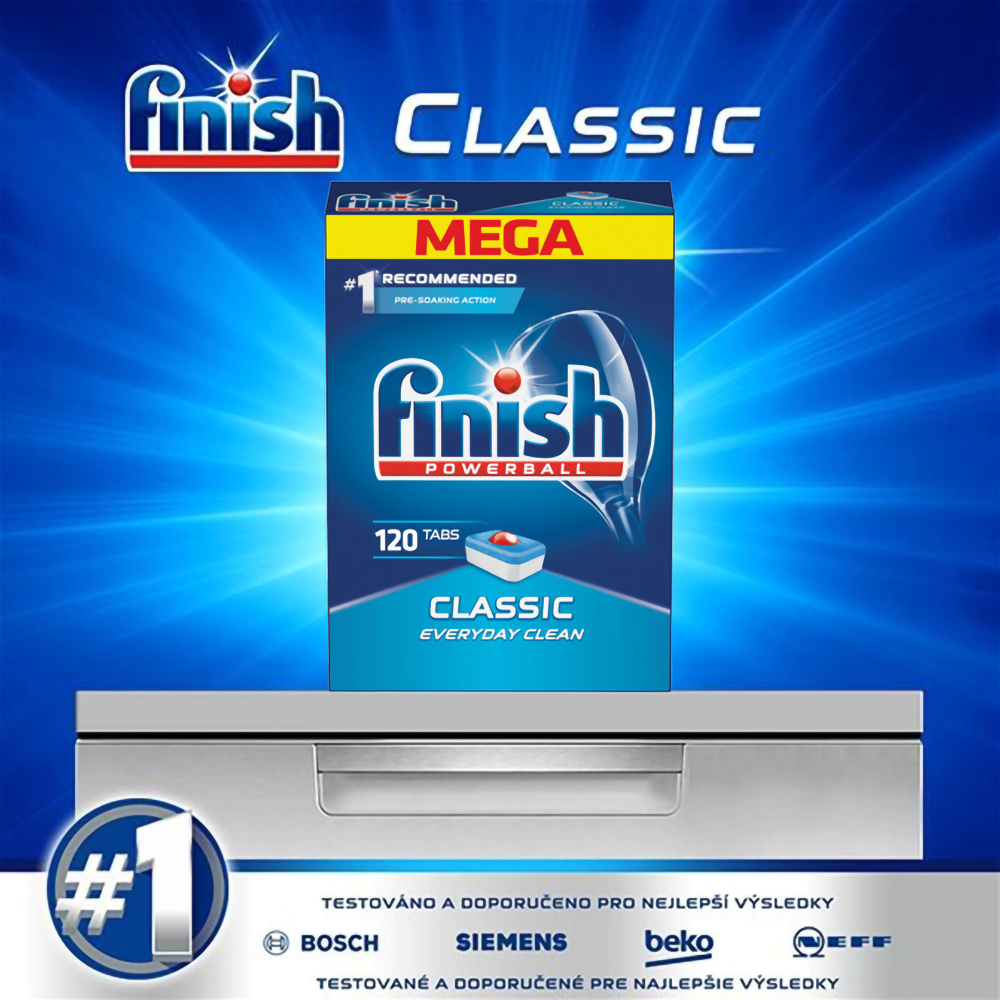 Hộp 120 viên rửa chén Finish Classic Dishwasher Tablets QT09444