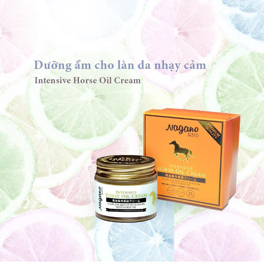 Kem Trắng Da Dưỡng Ẩm Chiết Xuất Dầu Ngựa Nagano 70g - Intensive Horse Oil Cream nagano 70g - Giúp trắng da, dưỡng ẩm, ngăn ngừa tàn nhang vết nám