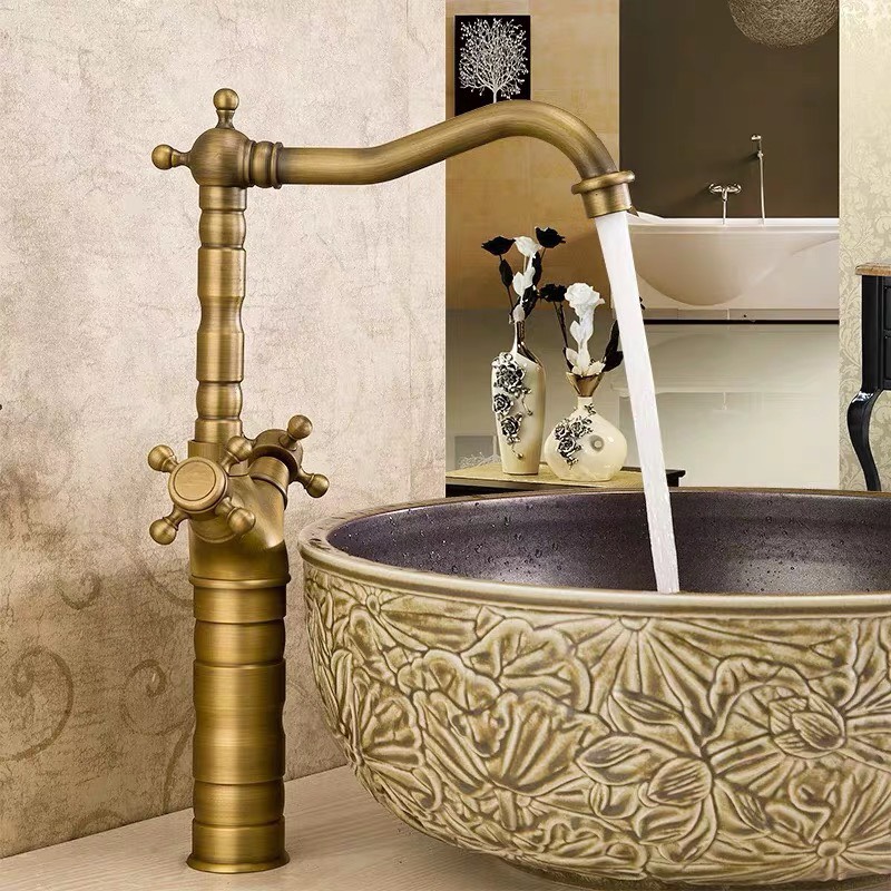 Vòi rửa lavabo đồng nghệ thuật VOI0018– Phong cách vintage độc đáo