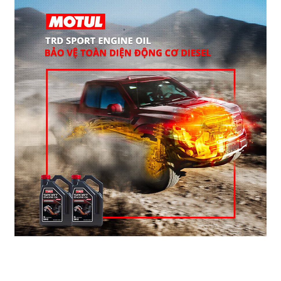 Nhớt Xe Hơi Tổng Hợp Motul Trd Sport Engine Oil 5w40 Diesel 4x4l Vn (4L)