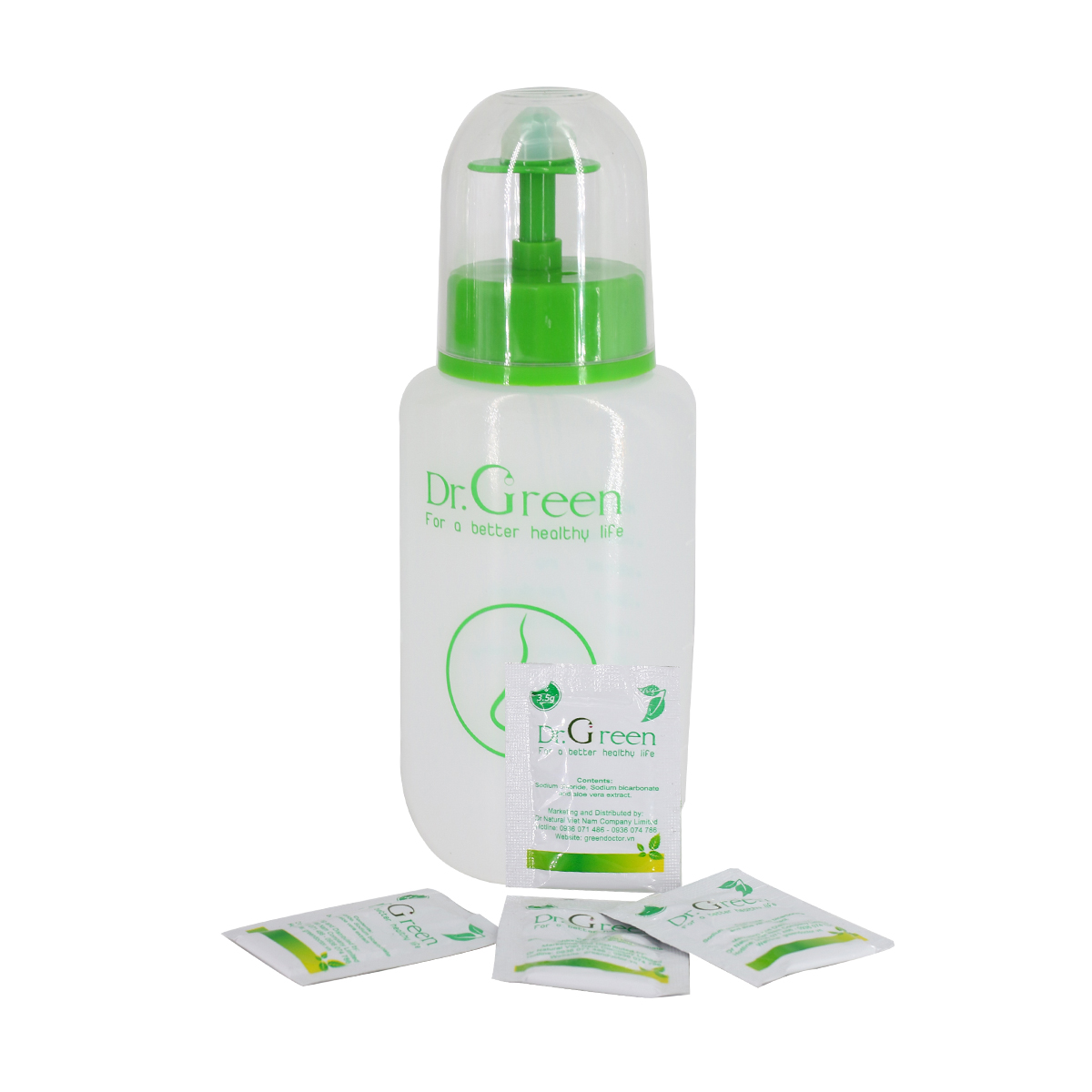 Bộ Rửa Mũi Dr.Green - (Combo Đại Gia Đình 3 Bình + 90 Gói Muối )