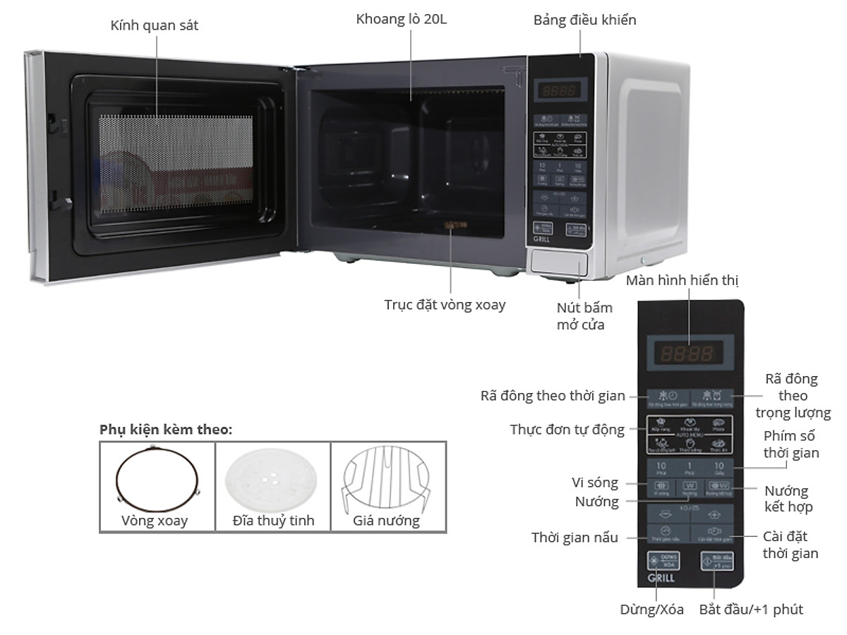 Lò Vi Sóng Điện Tử Có Nướng Sharp R-G272VN-S - Hàng chính hãng