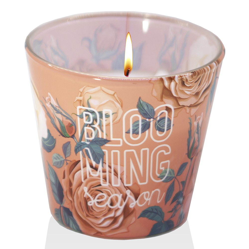 Ly nến thơm tinh dầu Bartek Blooming Season 115g QT04960 - hồng, thược dược (giao mẫu ngẫu nhiên)