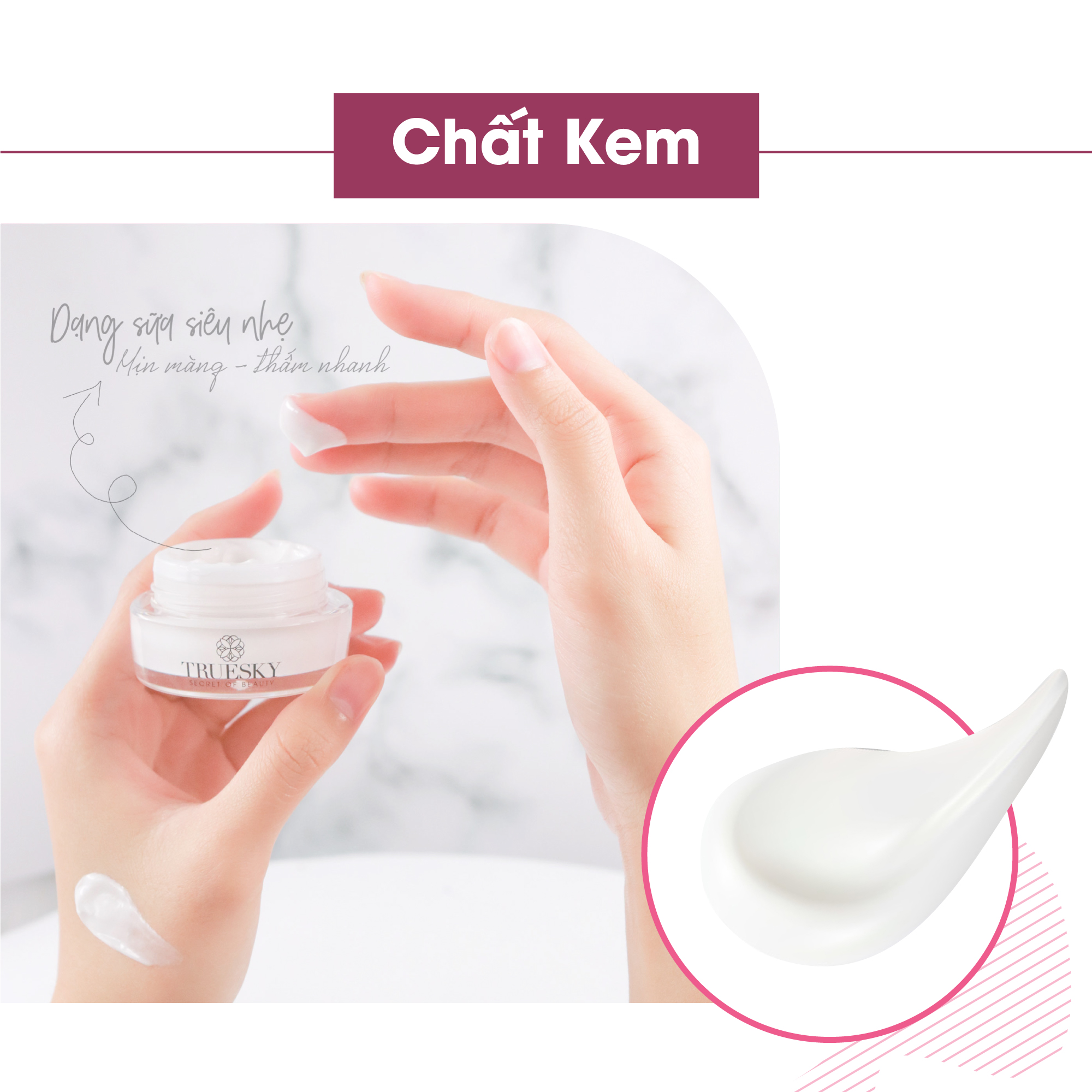 Kem dưỡng trắng da mặt cao cấp Truesky dạng lotion chiết xuất ngọc trai chính hãng 15g - Whitening Face Cream